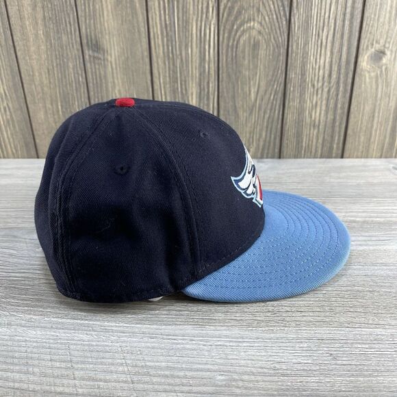 Anaheim Angels Hat Fitted Mens 7 1/8 Blue Plain Logo New Era MLB Baseball Cap - Picture 9 of 16